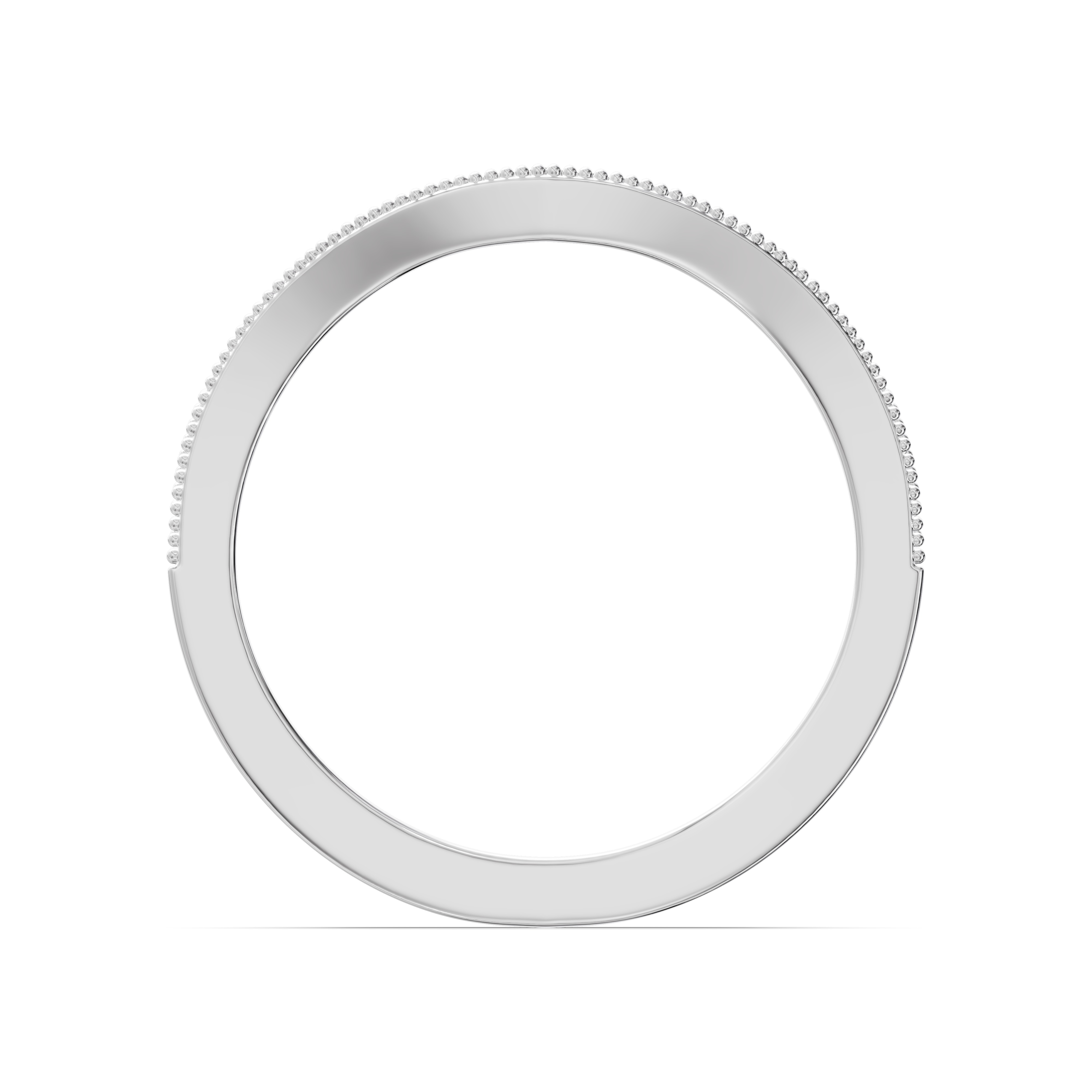 Elodie Curved Lab Diamond Pavé Milgrain Band